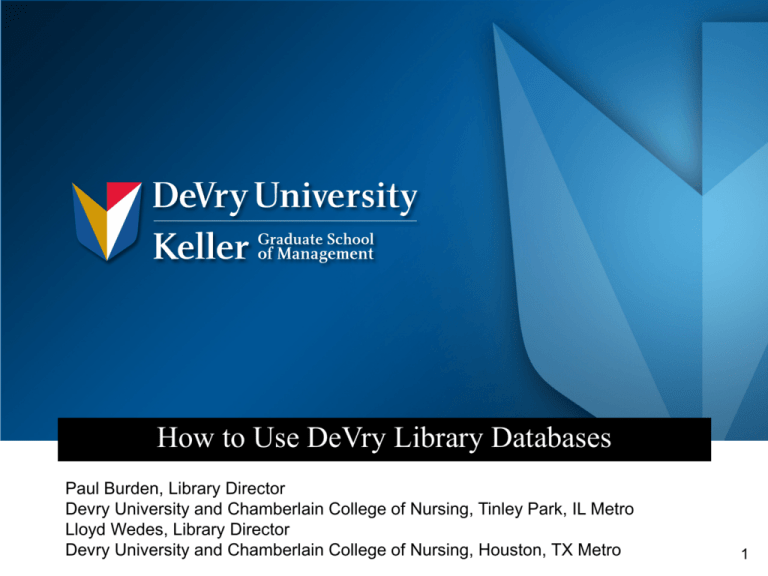 DeVry Online Library